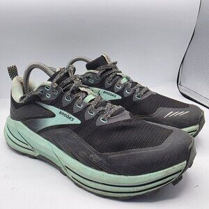 Brooks Cascadia 16 Womens Size 9.5 Black Teal Athletic Shoes Hiking 1203631B049